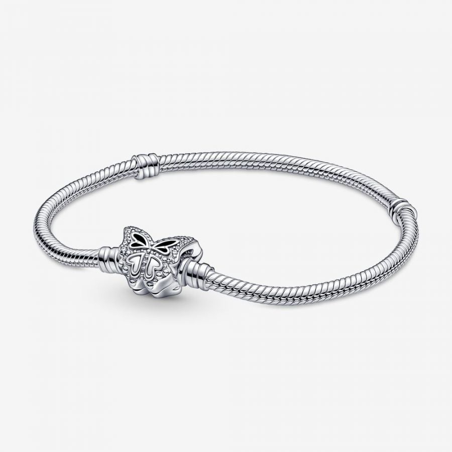 Pandora Butterfly Clasp Snake Chain Bracelet