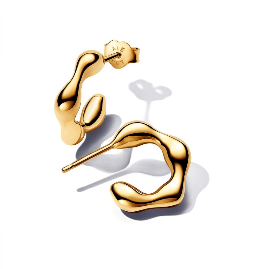 Pandora Organically Shaped Open Hoop Earrings