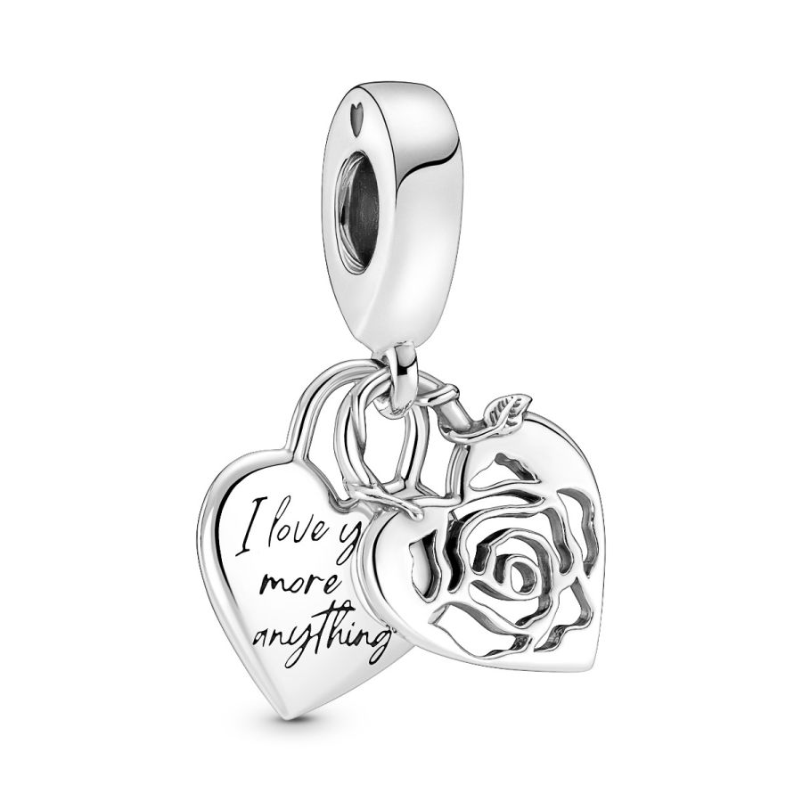 Pandora Rose Heart Padlock  Dangle Charm
