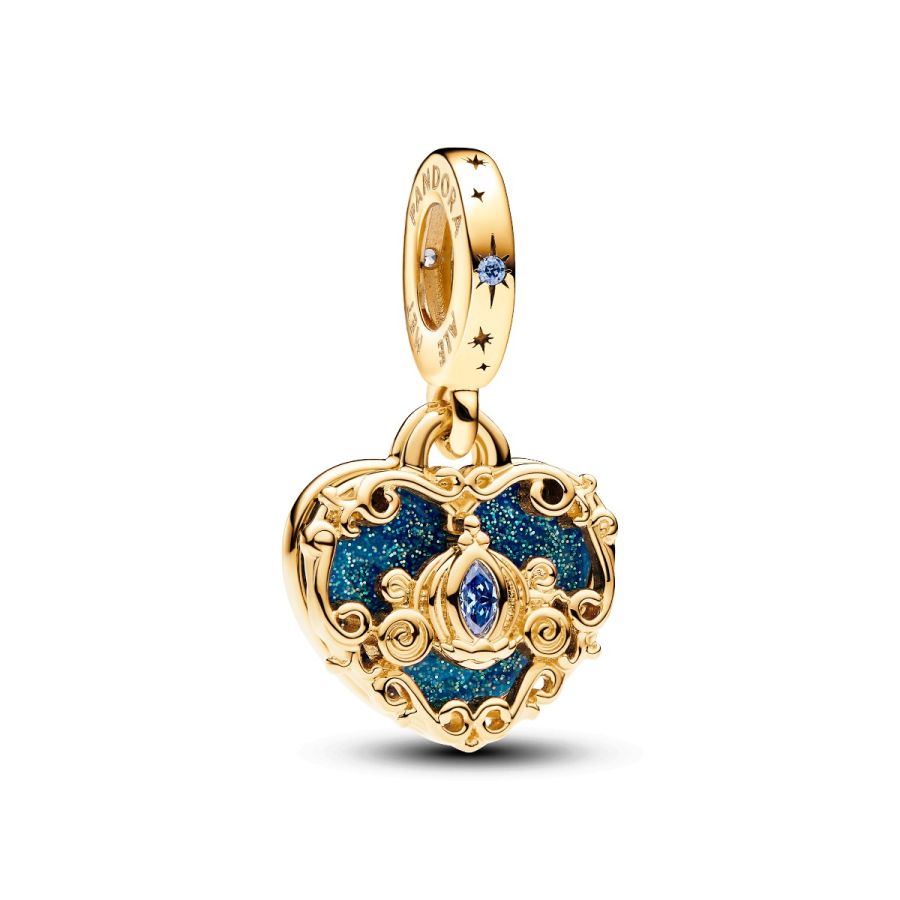 Pandora Cinderella’s Carriage & Heart Double Dangle Charm